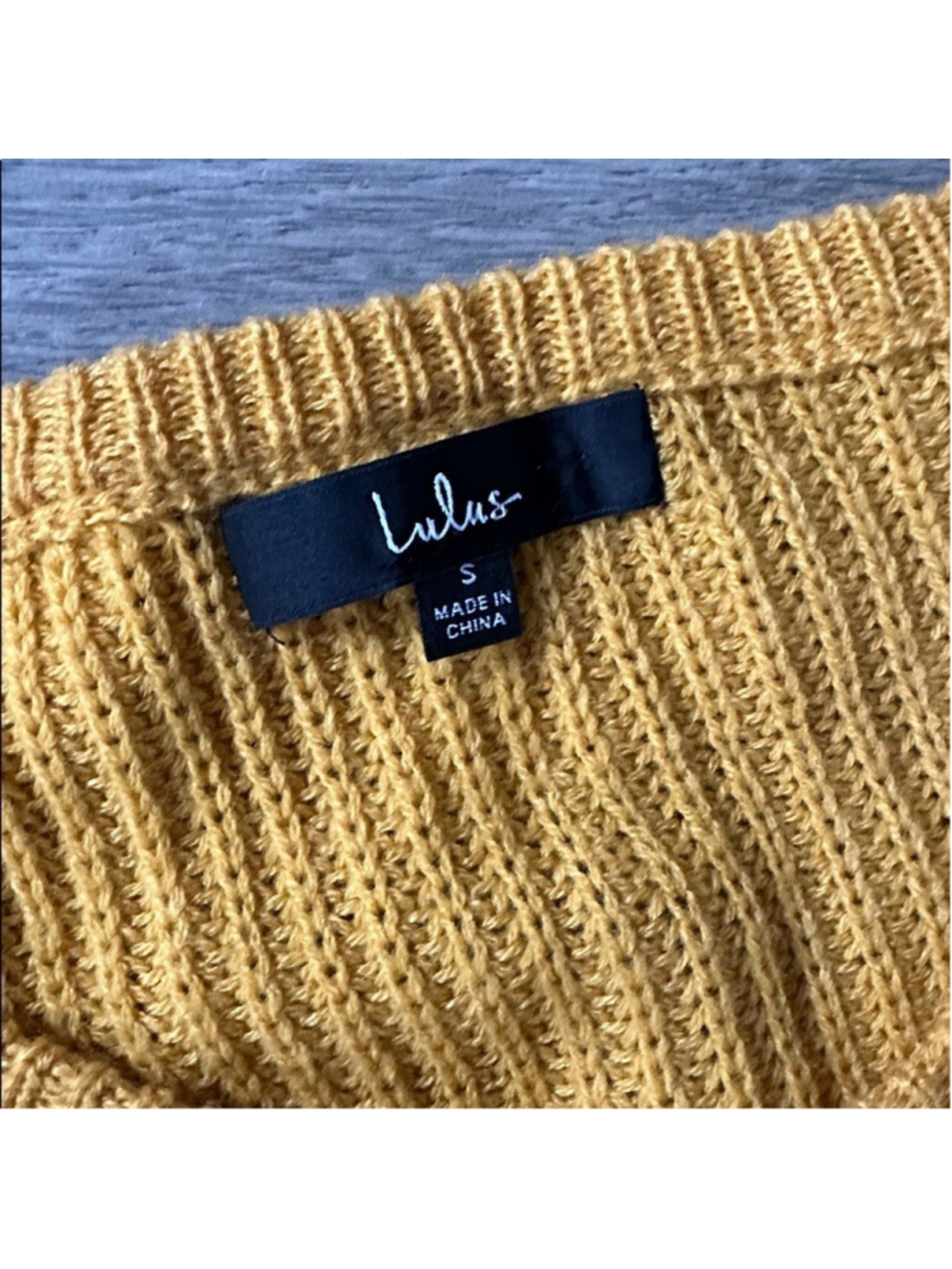 Lulus Fall is Calling Mustard Yellow Knit V-Neck Cropped Sweater women's small - Picture 6 of 12